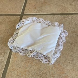 Non American Girl White Pillow with Lace